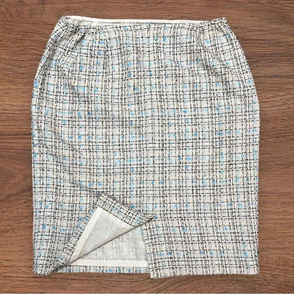 Y2K Joan Leslie Skirt - Size 12P Mid Century Style Plaid Zipper Elastic Sides - Picture 2 of 6